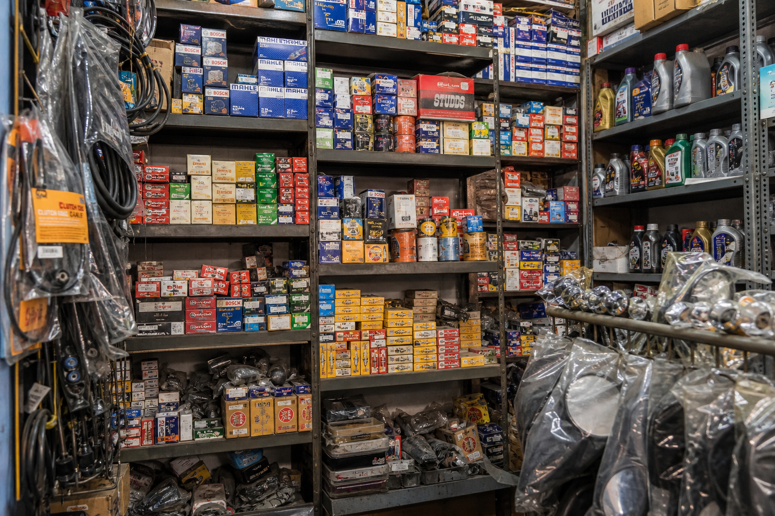 Auto spare parts shop packed with small SKUs